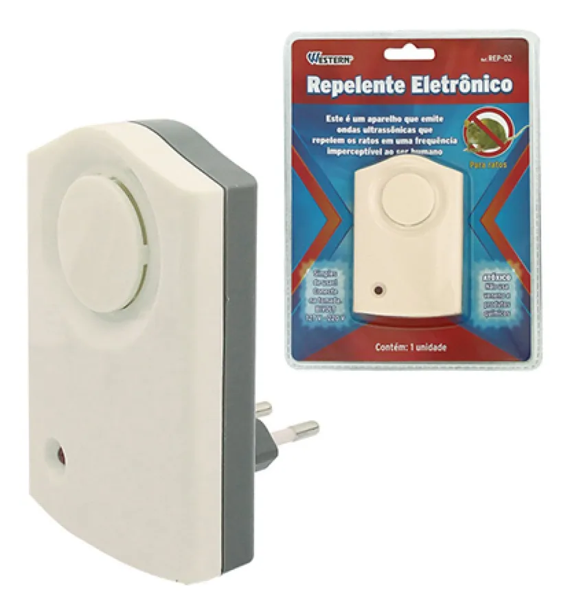 Repelente Eletrônico Rato Ultrassônico Western Rep-02 Bivolt