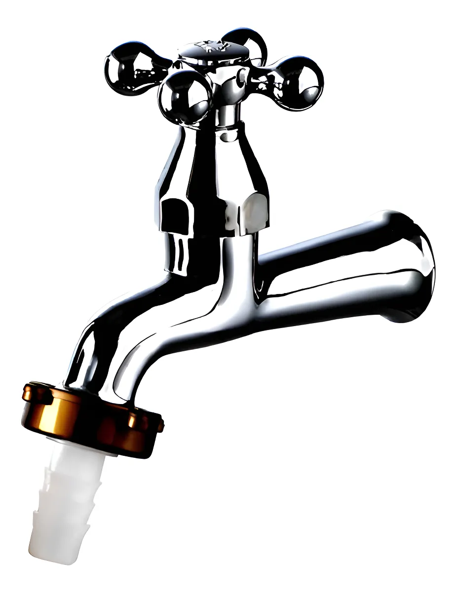 Torneira Tanque/jardim Parede Longa Cromada C32 - Prateado - Brilhante