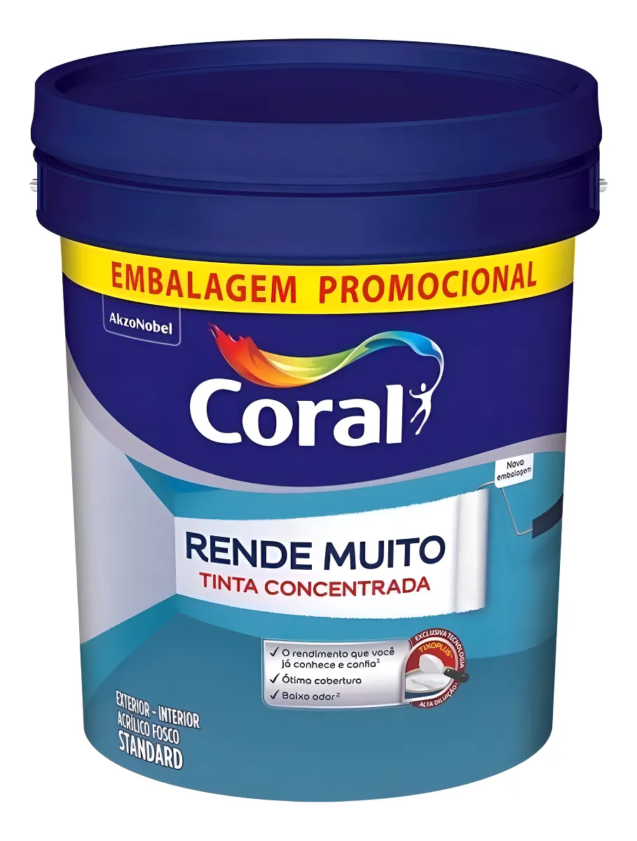 Tinta Acrílica Branca Fosca Rende Muito Coral 20L.